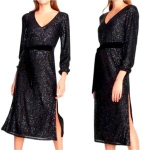 Betsey Johnson Black Sequin Midi Dress size women’s Small